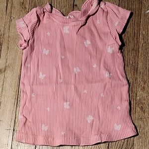 Charming Pink Kids Tee with Ruffle Collar